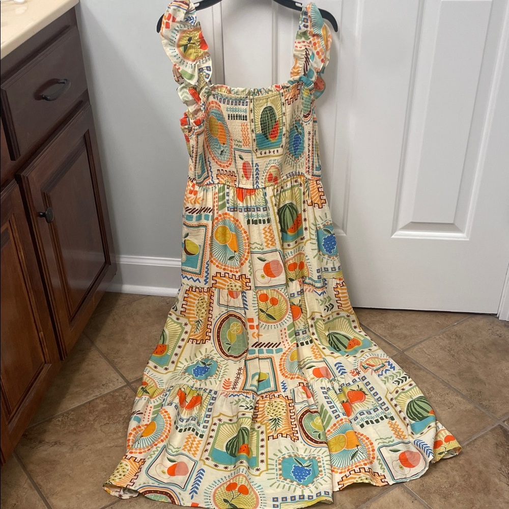 Colorful Retro Print Maxi Dress